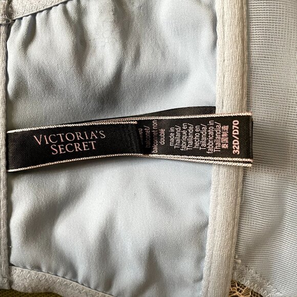 Victoria's Secret Blue Satin Dream Angels Longline Balconette Bra Bustier 32D - Picture 3 of 4